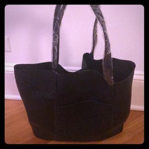 Banana republic black leather tote unused!